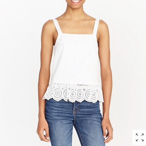 J Crew Factory Eyelet Tank Top - Picture 1 of 9